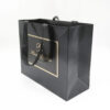 Black Foil Stamped Apparel Paper Bag with Ribbon Handles