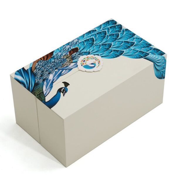 Double-Door Peacock Printed Perfume Gift Box with Insert Double-Door Peacock Printed Perfume Gift Box with Insert