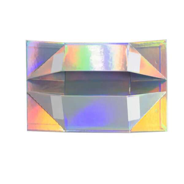 Holographic Magnetic Gift Box with Satin Ribbon Closure