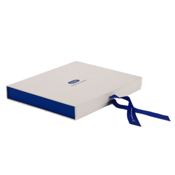 Logo Printed Cashmere Apparel Gift Box with Ribbon Closure
