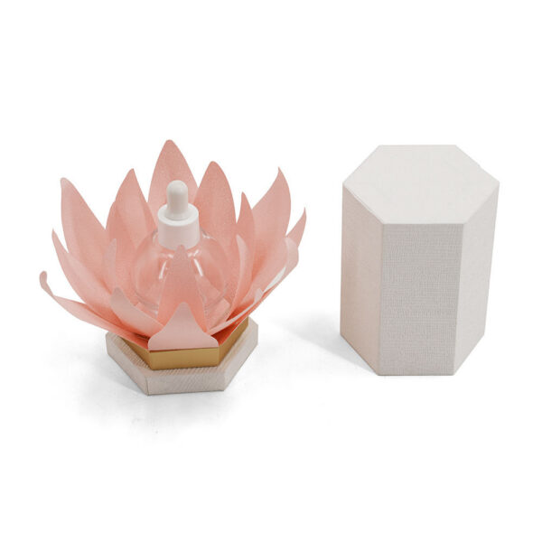 Lotus Petal Dropper Bottle Gift Box with Textured Cover