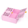 Pink Double Door Rigid Gift Box with Laser-Cut Leaf Lids