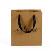 Printed Kraft Shopping Gift Bag with Black Ribbon Handles Printed Kraft Shopping Gift Bag with Black Ribbon Handles