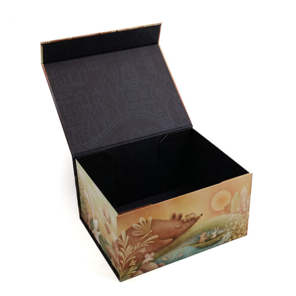 Rigid Folding Baby Blanket Gift Box with Illustrated Print