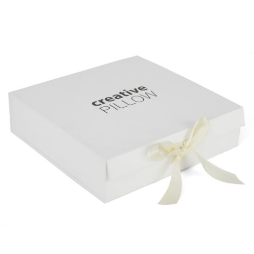 Rigid Pillow Presentation Box with Satin Ribbon Closure