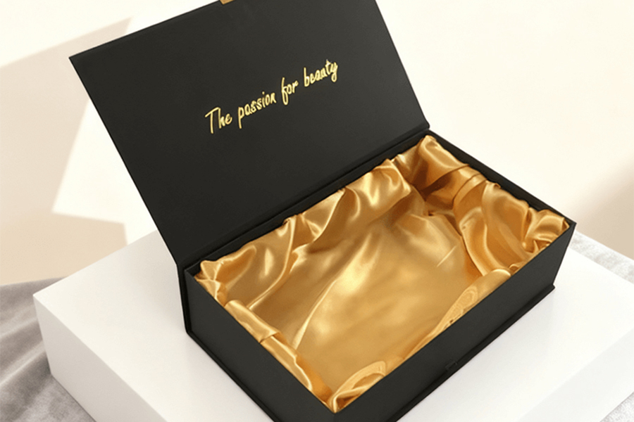 Luxury black and white gift box packaging